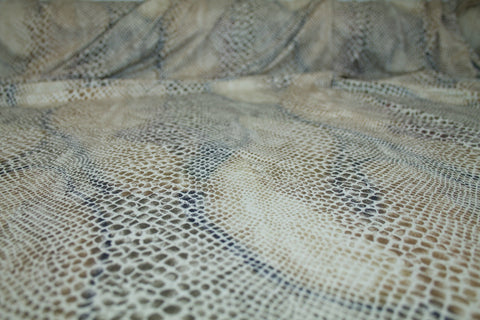 Italian Snake Print Rayon Jersey - Brown Tones/Cream
