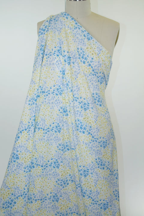 Spring Fields Rayon Jersey - Blue/Yellow/White