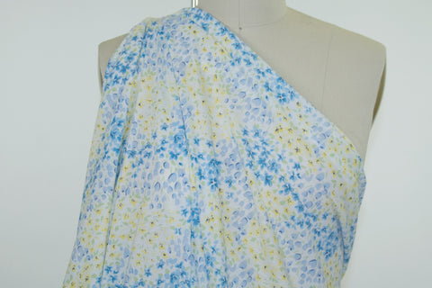 Spring Fields Rayon Jersey - Blue/Yellow/White