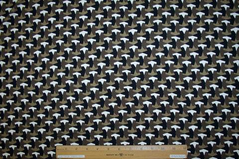 Escher's Birds Rayon Jersey - Browns/Black/White
