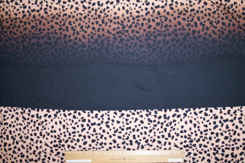 Extra Wide Animal Print Panel Rayon Jersey - Ombré Browns/Black