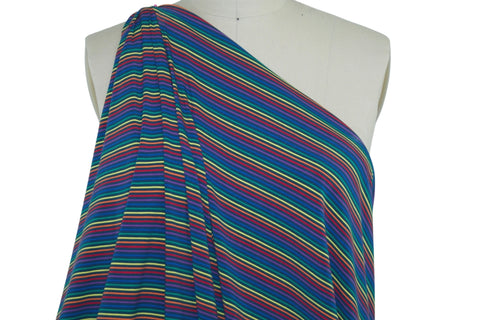 Extra Wide Rayon Jersey Stripe - Rainbow