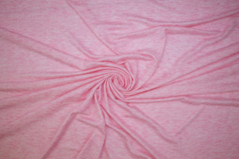 Lightweight Ribbed Rayon Jersey - Heathered Pink