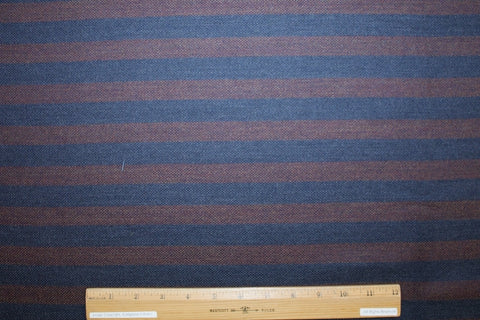 2 3/4+ yards of Br00ks Br0s Cashmere Blend Striped Tweed - Mahogany/Blue
