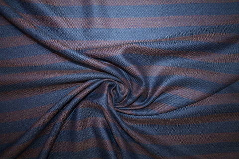 Br00ks Br0s Cashmere Blend Striped Tweed - Mahogany/Blue