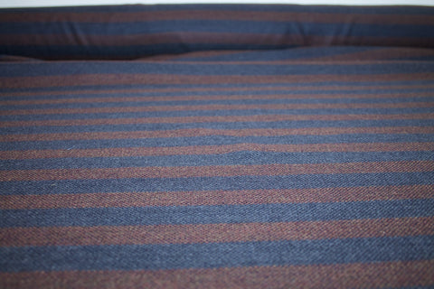 Br00ks Br0s Cashmere Blend Striped Tweed - Mahogany/Blue
