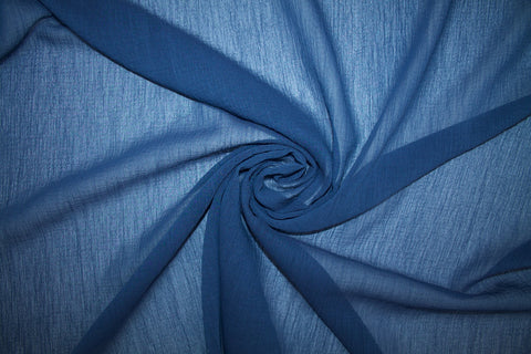 Crinkled Silk Gauze - Blue Bayou
