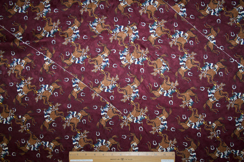 Day at the Races Silk Panel Print - Brown/Blue/Green/Burgundy
