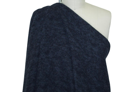 Italian Designer Chunky Sweater Knit - Heathered Dark Blues/Black