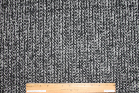 1 1/8+ yards of Haute Designer Chunky Wool Sweater Knit - Heathered Charcoal