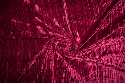 Stripe Effect Panné Velvet - Beaujolais