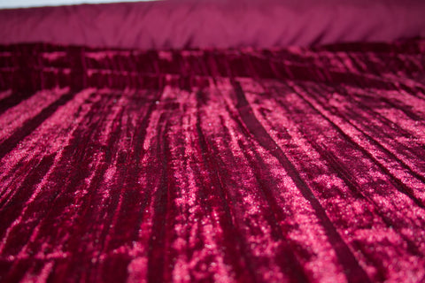 Stripe Effect Panné Silk Velvet - Beaujolais