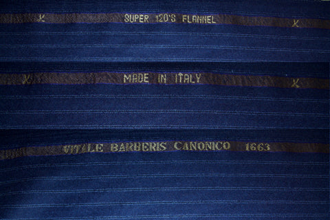 J0seph Abb0ud Selvage Pinstripe Super 120 Wool - Blues