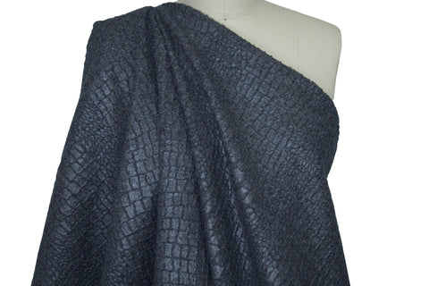 Python Texture Double Faced Wool Knit - Gray