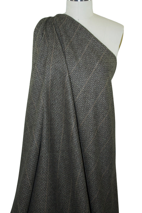 Soft Virgin Wool Tweed Suiting - Olives